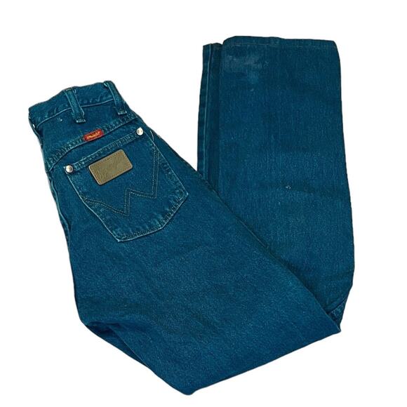 VINTAGE Wrangler Jeans Womens 5 Teal Cowboy Cut Slim Mom Denim 14MWZ USA - Picture 4 of 6